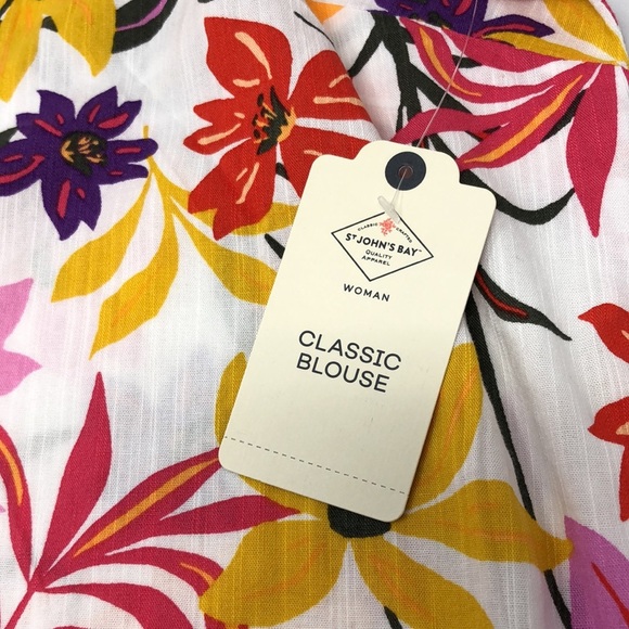 2/$30 NWT St. John’s Bay Blouse Women’s Size 2X Floral Print - Picture 10 of 12